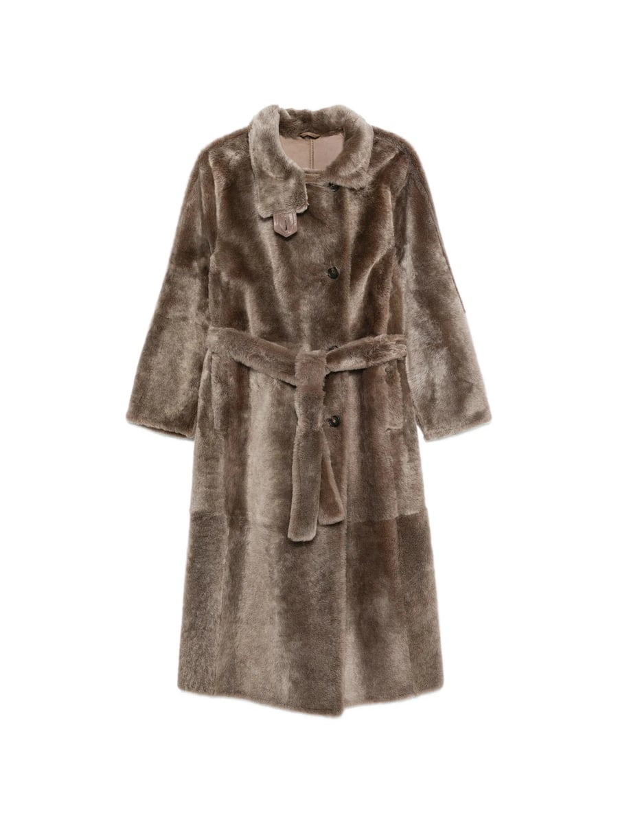 Brunello Cucinelli Brunello Cucinelli Belted Shearling Coat