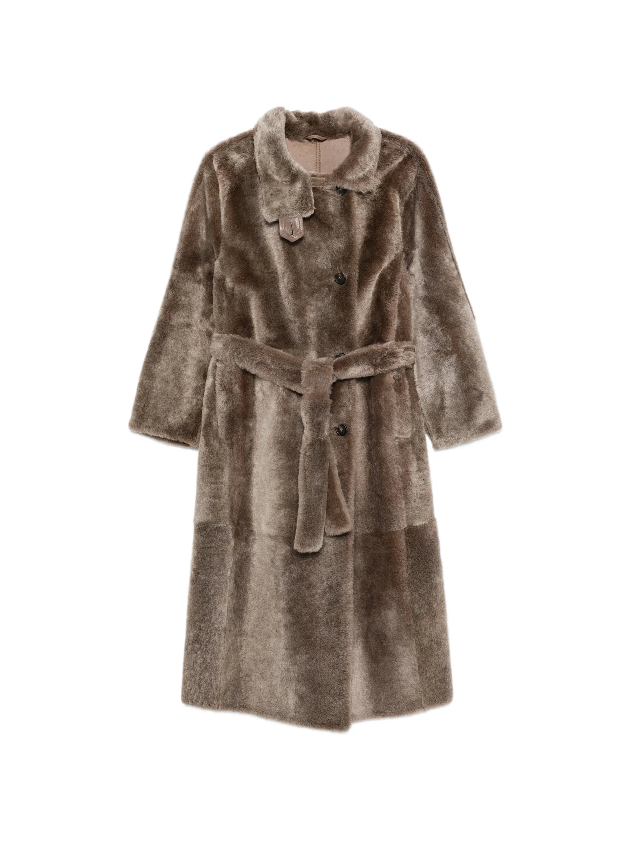 Brunello Cucinelli Brunello Cucinelli Belted Shearling Coat