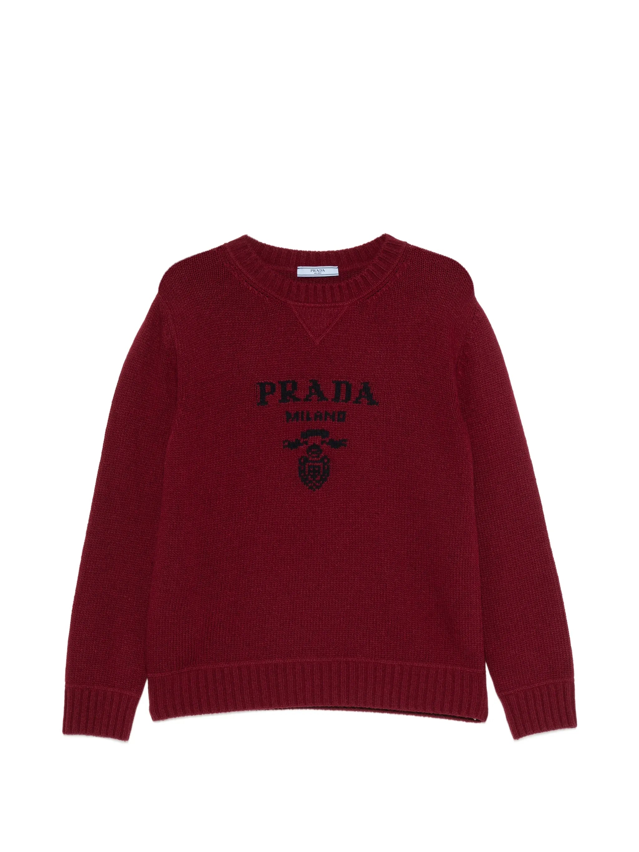 Prada Prada Logo-detail Ribbed-knit Sweater
