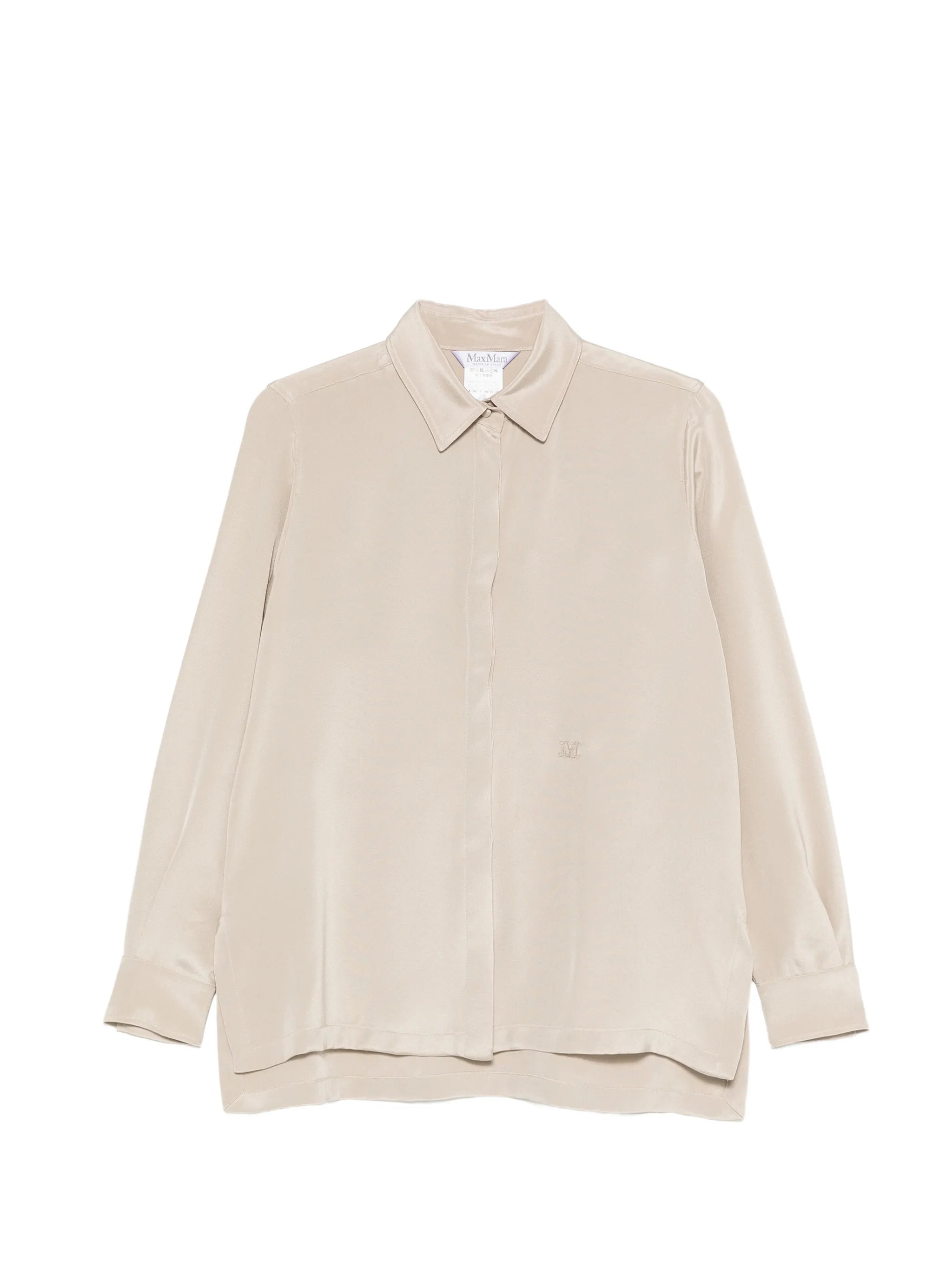 Max Mara Max Mara Geranio Embroidered-logo Silk Shirt