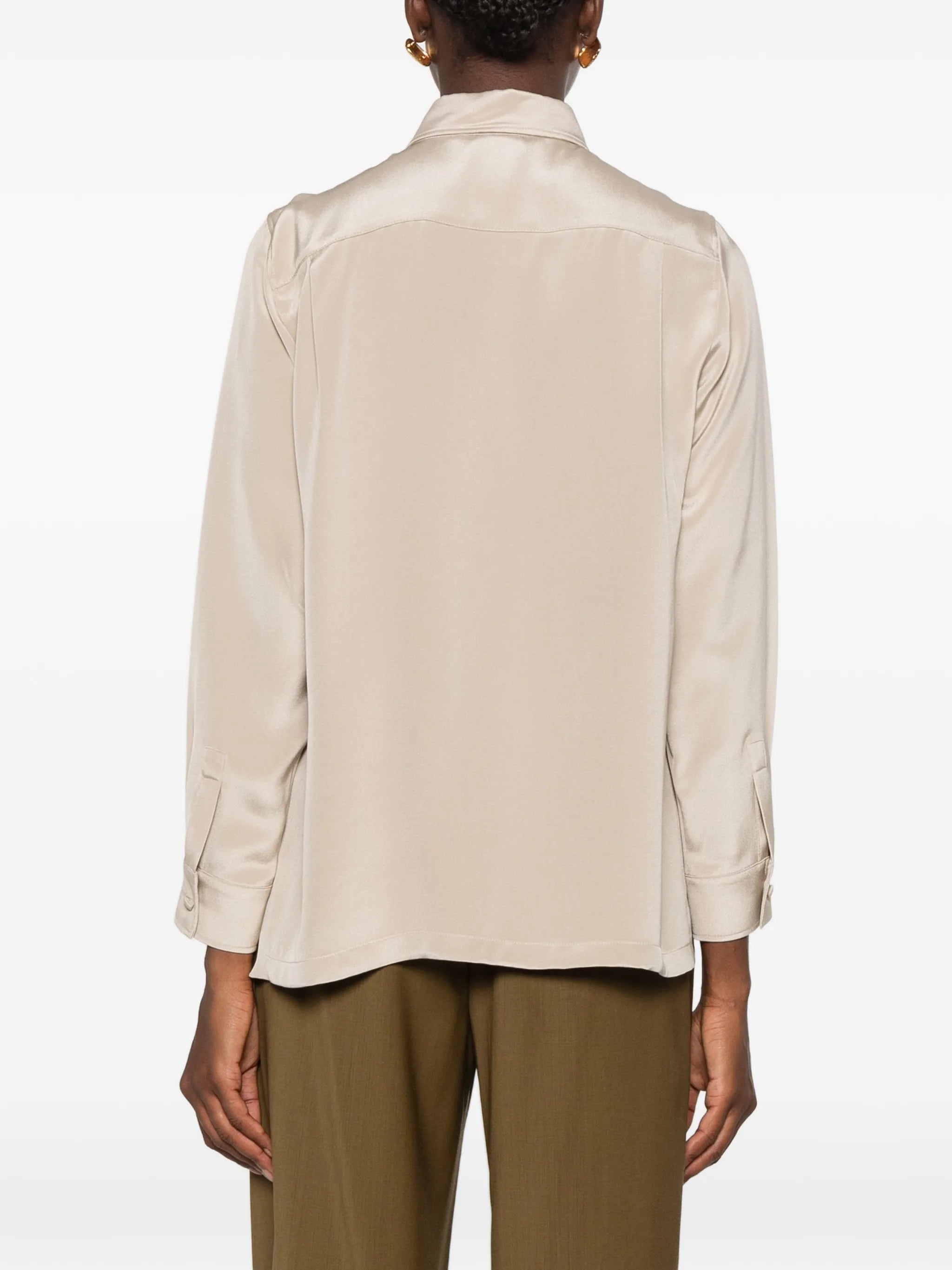 Max Mara Max Mara Geranio Embroidered-logo Silk Shirt, view 2