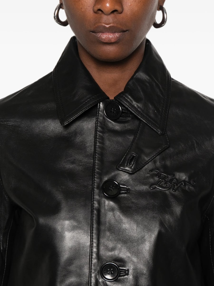 Zadig & Voltaire Zadig & Voltaire Leather Button-up Jacket, view 5