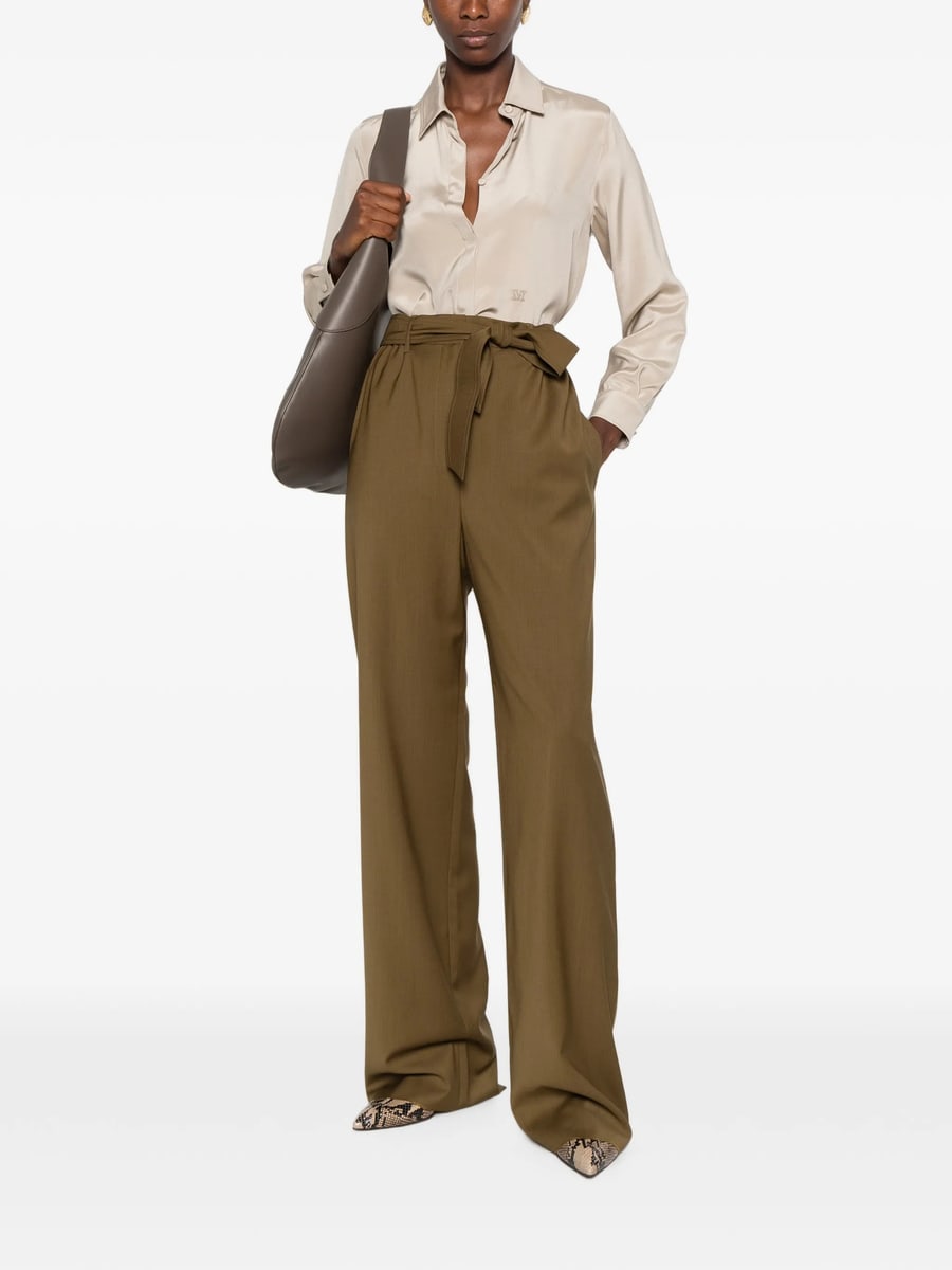 Max Mara Max Mara Editto Belted Virgin-wool Trousers, view 5