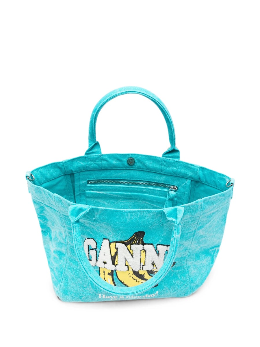 Ganni Ganni Banana-print Tote Bag, view 2