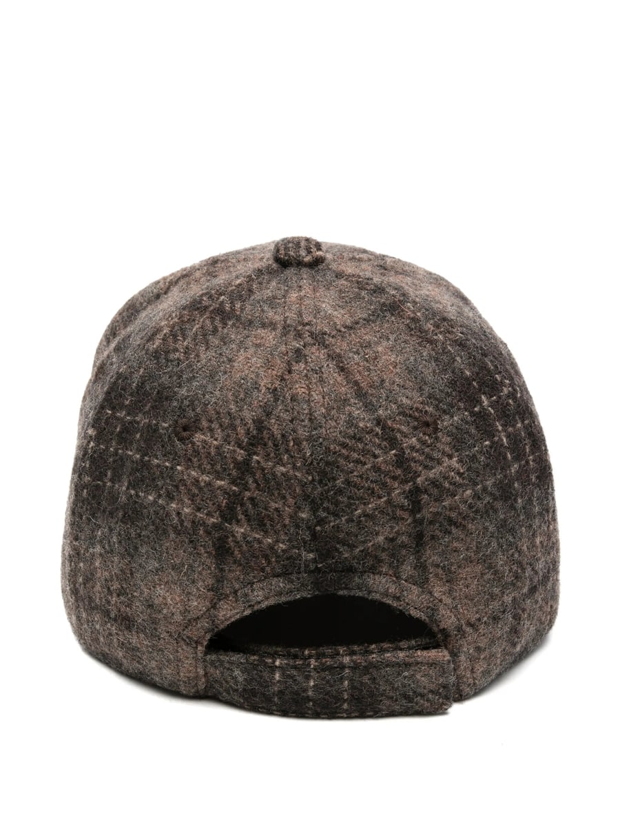 Ruslan Baginskiy Ruslan Baginskiy Check-pattern Monogram-embroidered Baseball Cap, view 2