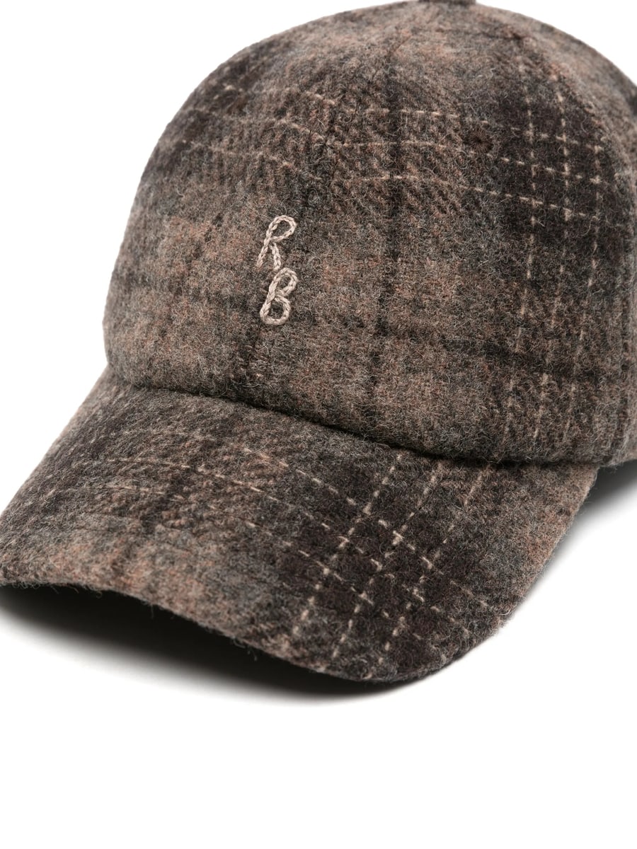 Ruslan Baginskiy Ruslan Baginskiy Check-pattern Monogram-embroidered Baseball Cap, view 3