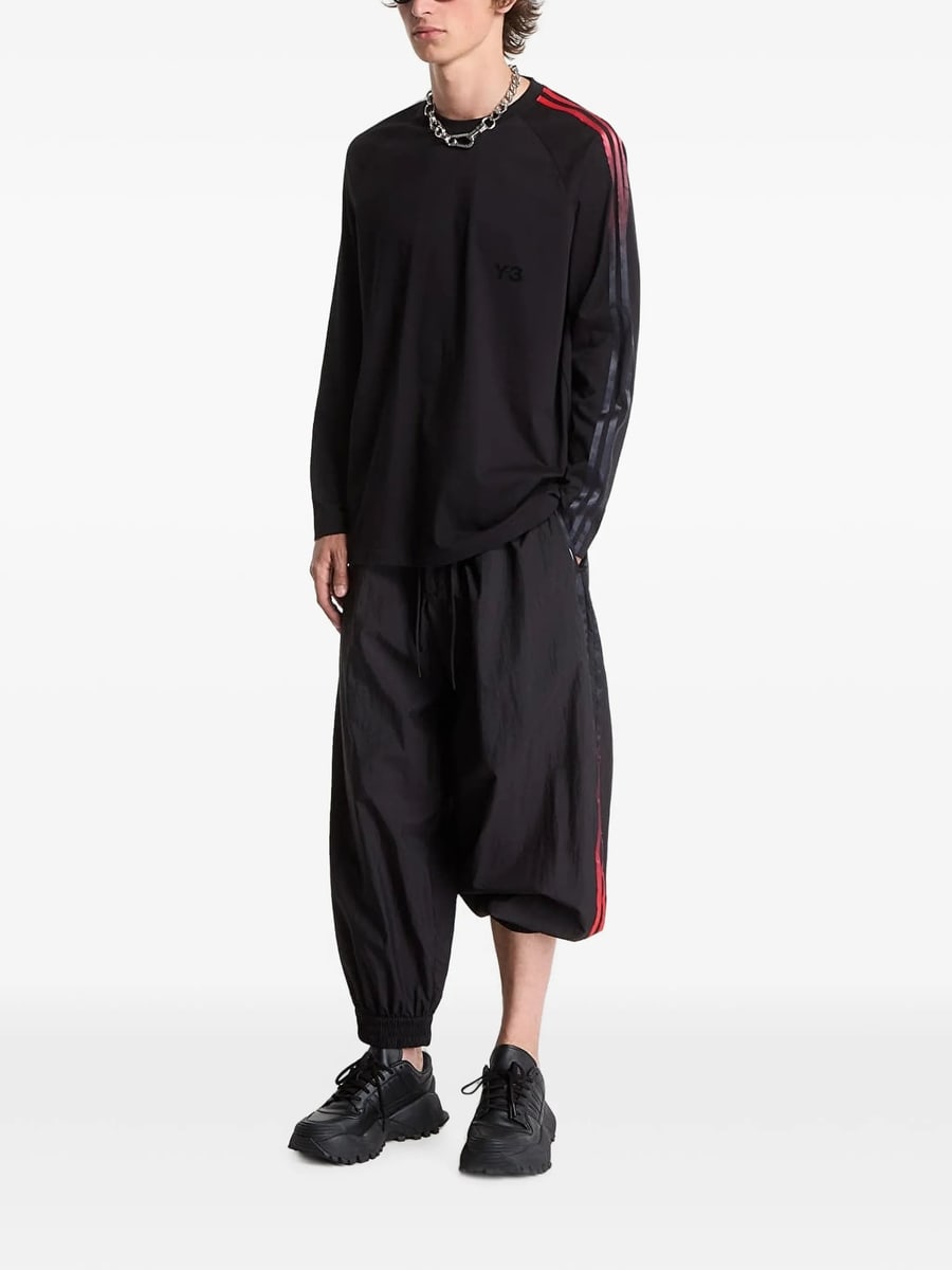 Y-3 Y-3 Raglan-sleeve Side-stripe T-shirt, view 6