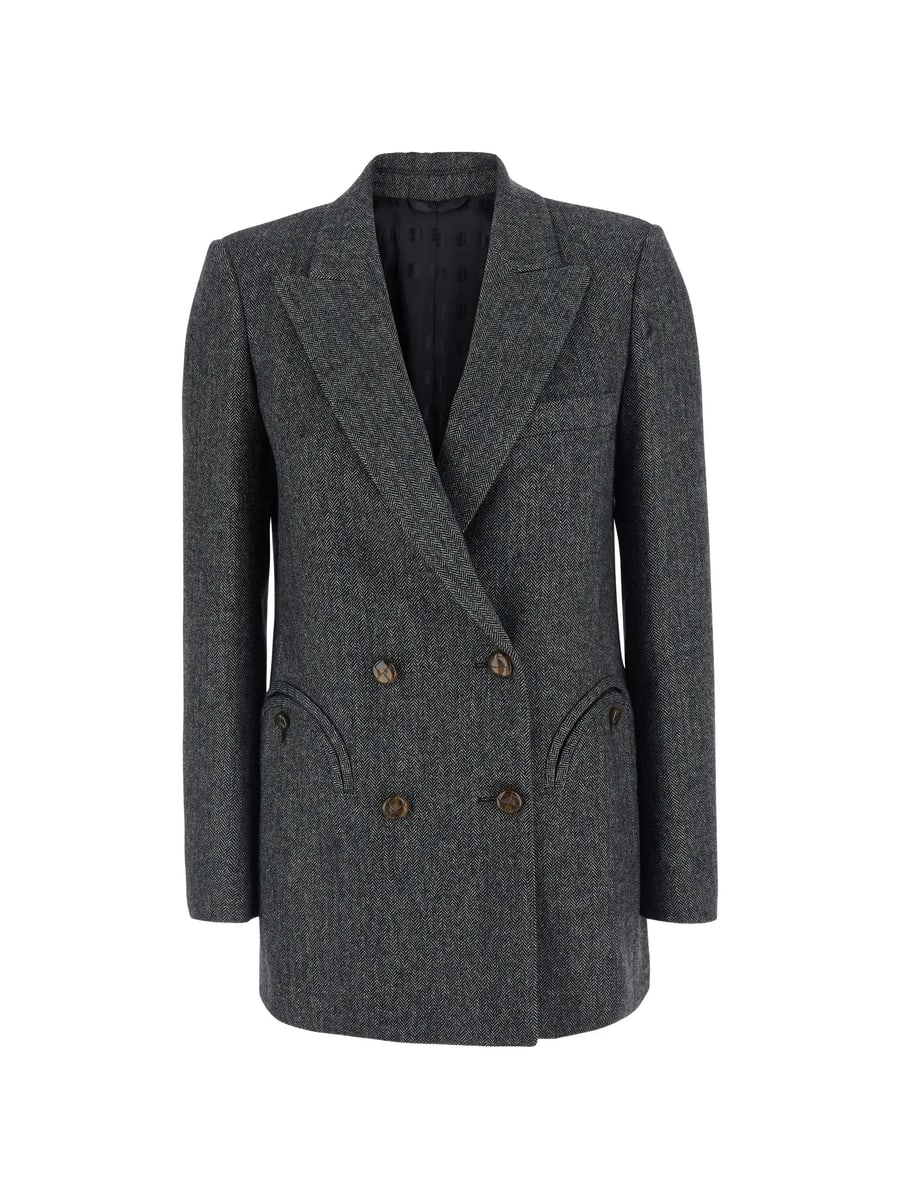 Blazé Milano Blazé Milano Herringbone-pattern Double-breasted Blazer