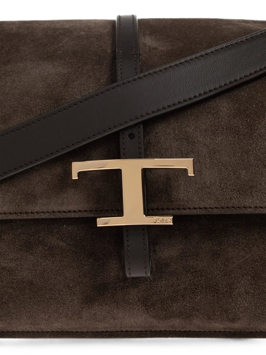 Tod's Tod's T Timeless Suede Shoulder Bag, view 4