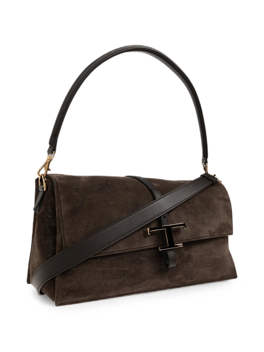 Tod's Tod's T Timeless Suede Shoulder Bag, view 5