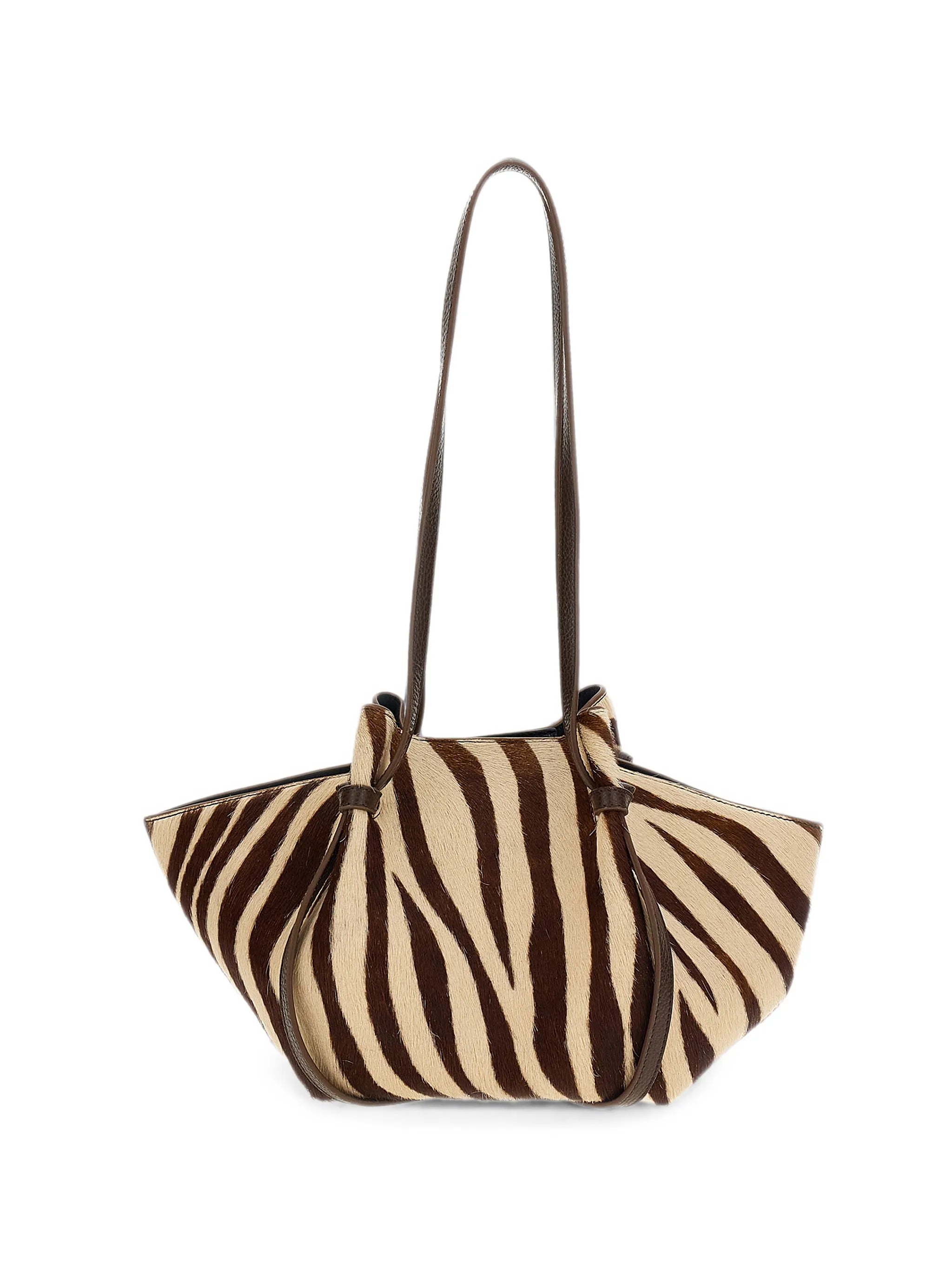 Yuzefi Yuzefi Zebra-print Pony-effect Shoulder Bag