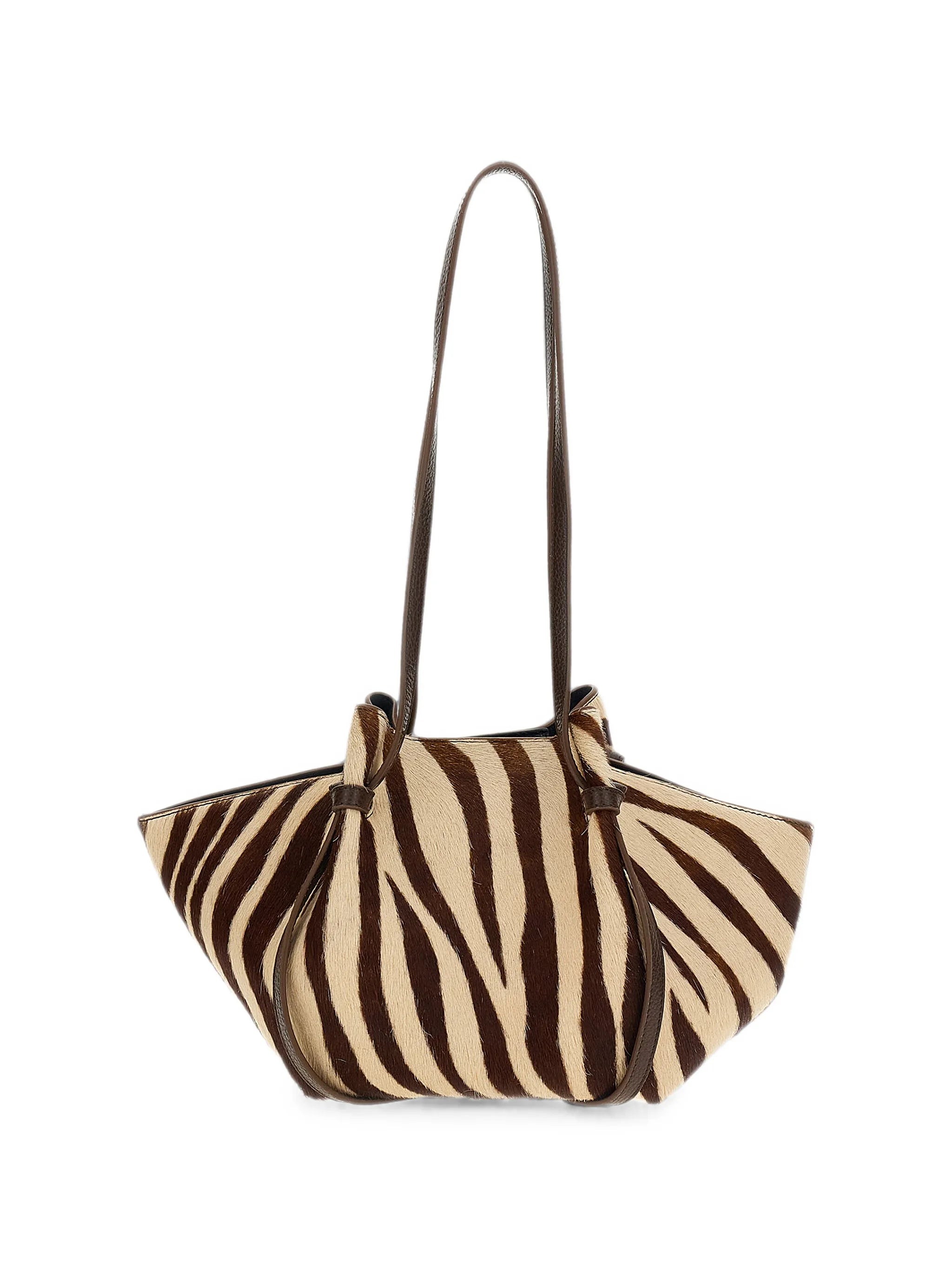 Yuzefi Yuzefi Zebra-print Pony-effect Shoulder Bag, view 2