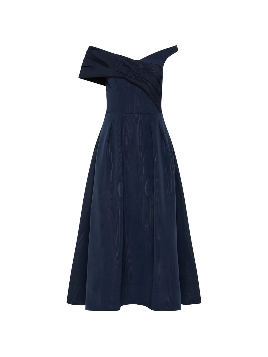 Rebecca Vallance Rebecca Vallance Pleated Off-shoulder Midi Dress