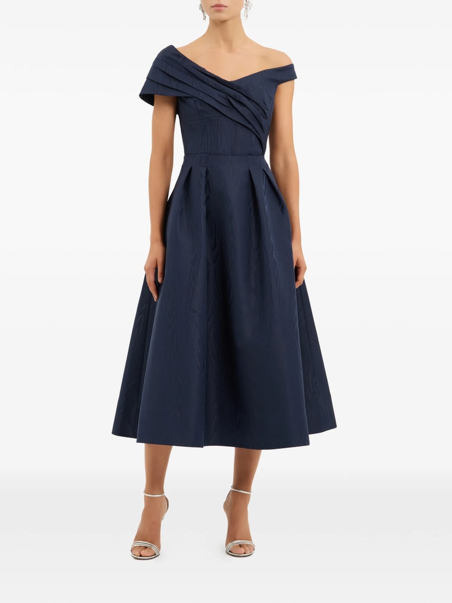 Rebecca Vallance Rebecca Vallance Pleated Off-shoulder Midi Dress, view 2