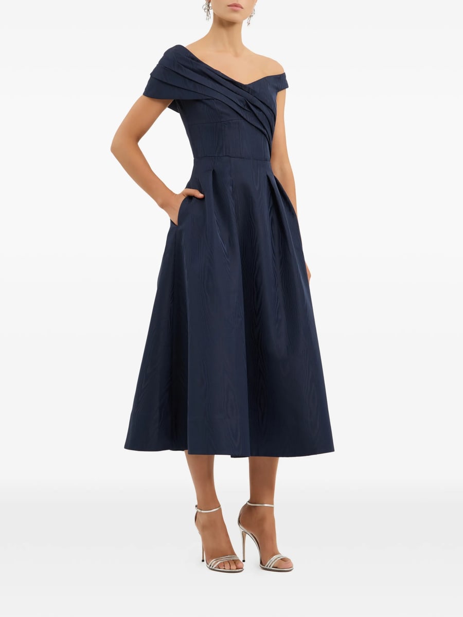 Rebecca Vallance Rebecca Vallance Pleated Off-shoulder Midi Dress, view 3