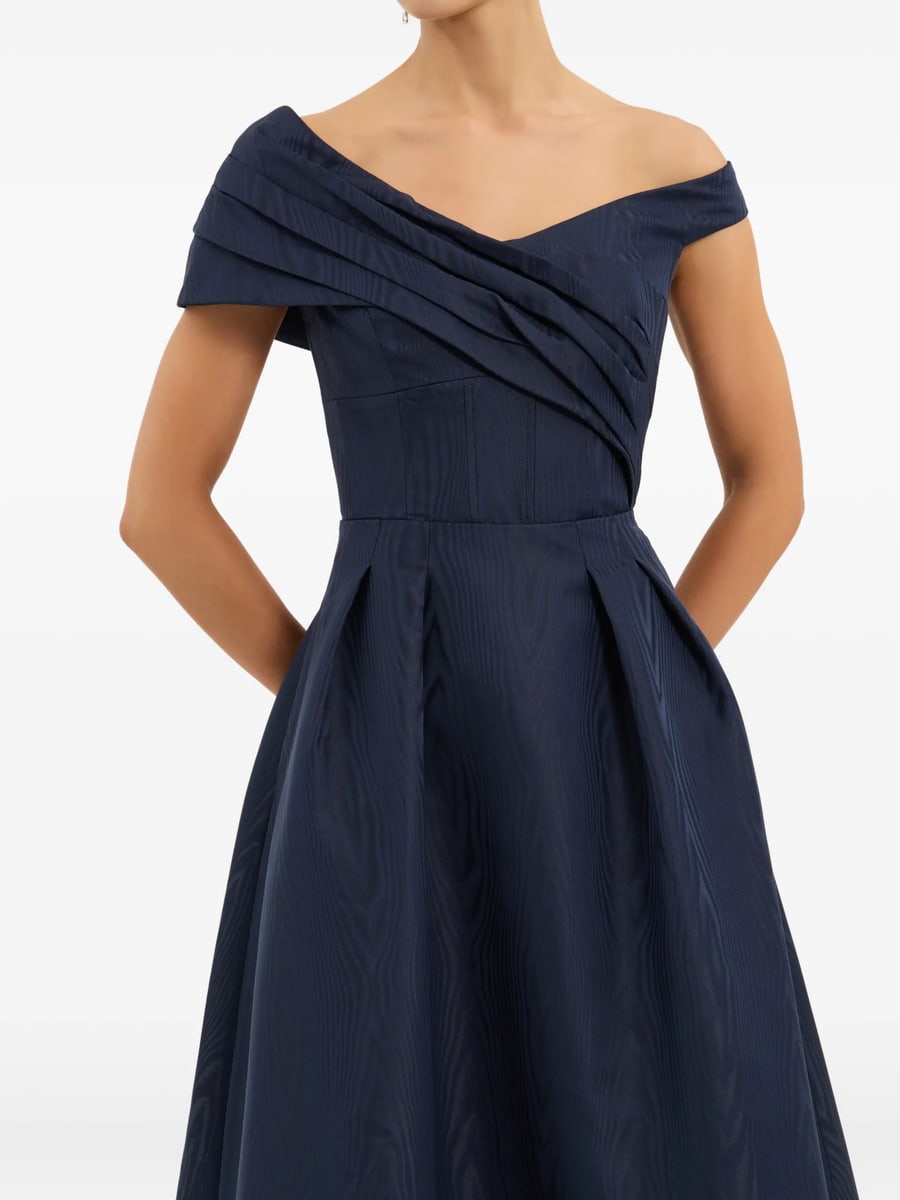 Rebecca Vallance Rebecca Vallance Pleated Off-shoulder Midi Dress, view 4