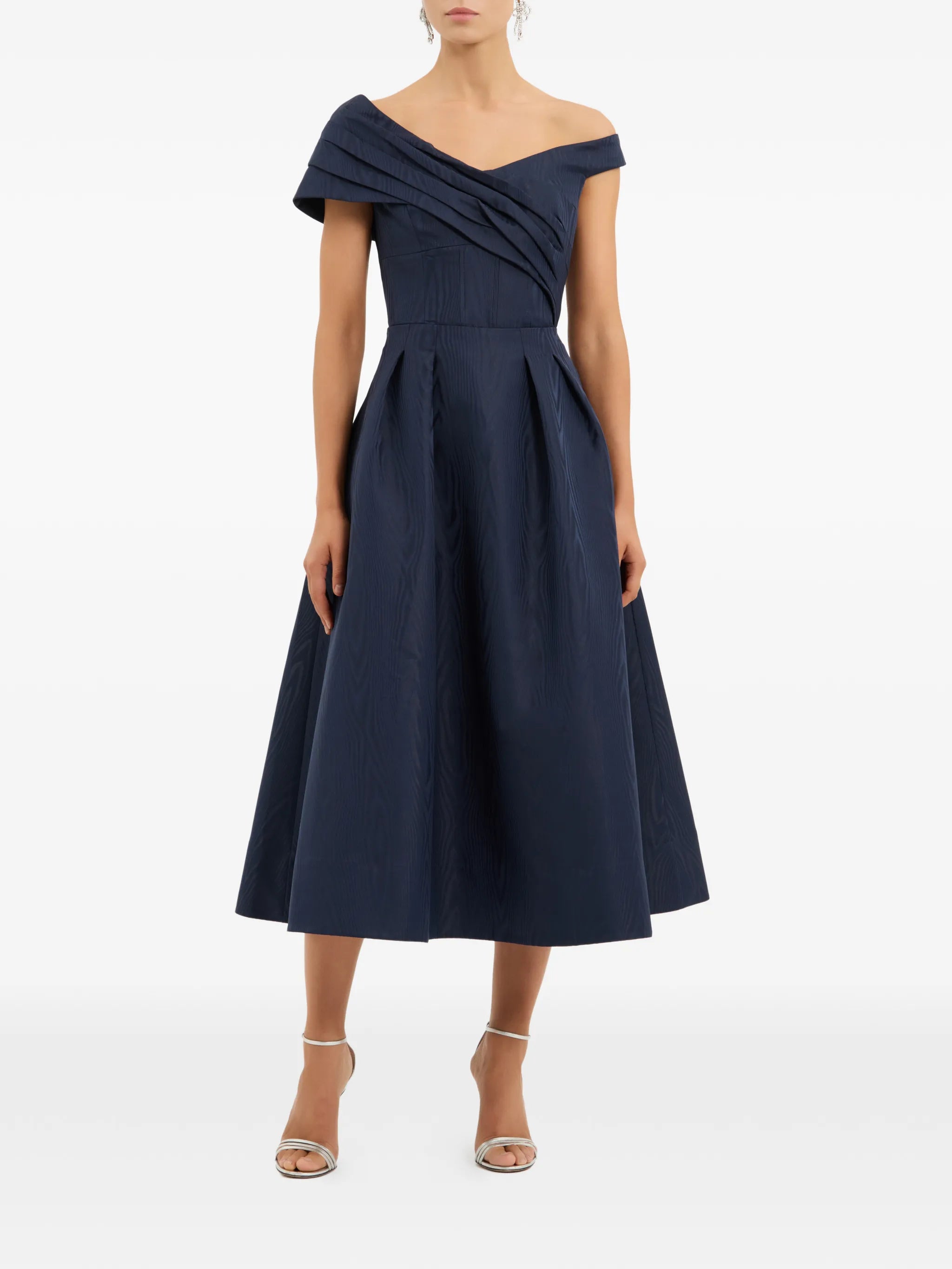 Rebecca Vallance Rebecca Vallance Pleated Off-shoulder Midi Dress, view 2