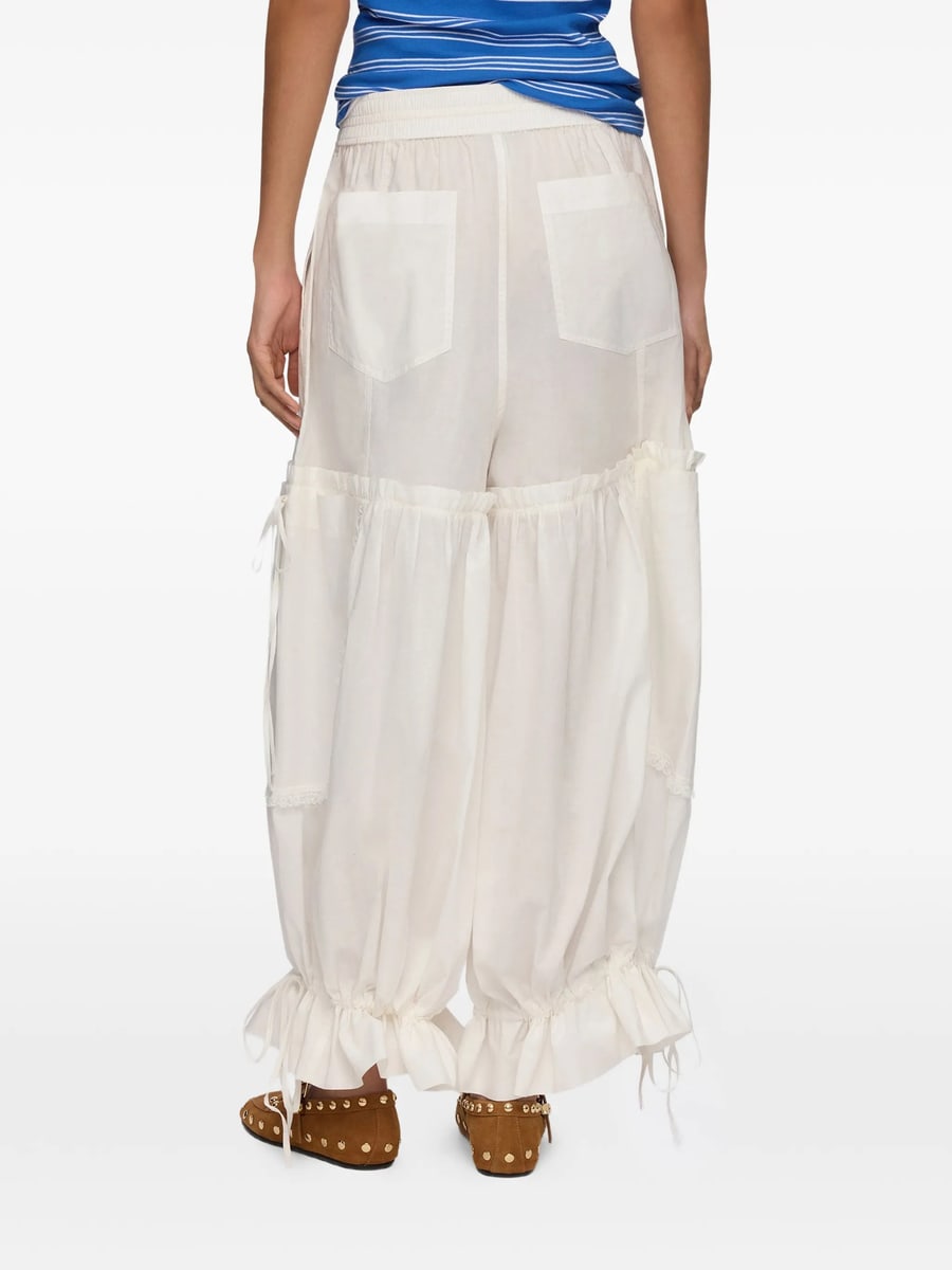 Ganni Ganni Ruffled Drawstring Trousers, view 2