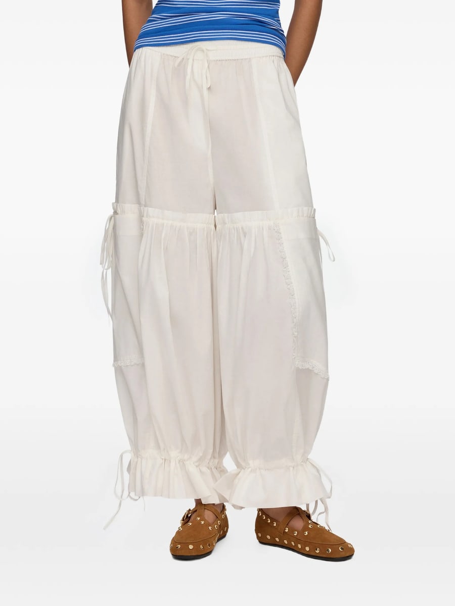 Ganni Ganni Ruffled Drawstring Trousers, view 4
