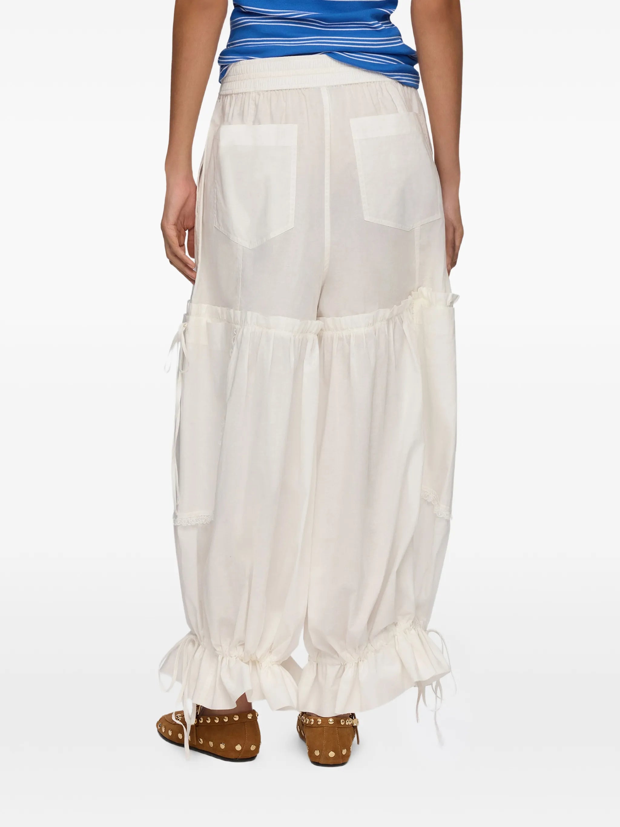Ganni Ganni Ruffled Drawstring Trousers, view 2