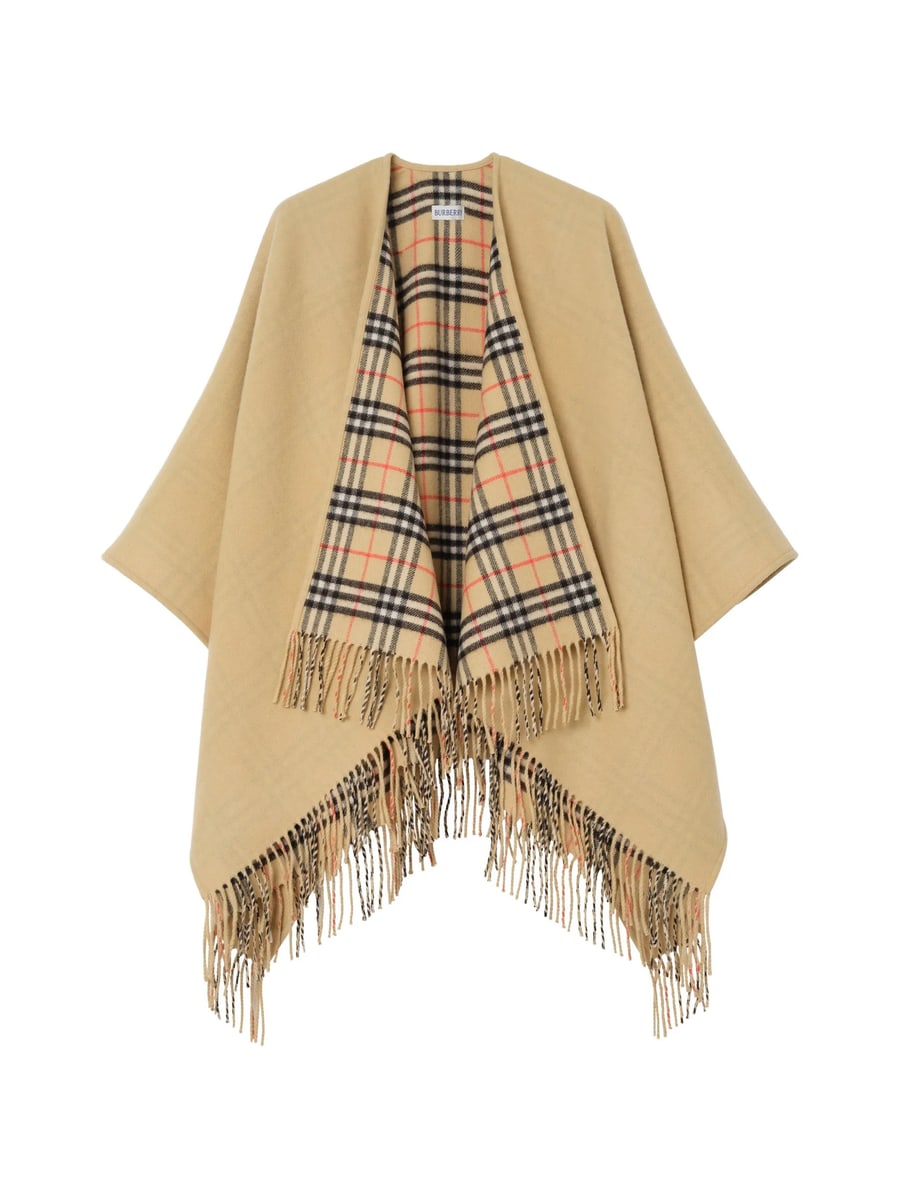 Burberry Burberry Reversible Fringed Cape