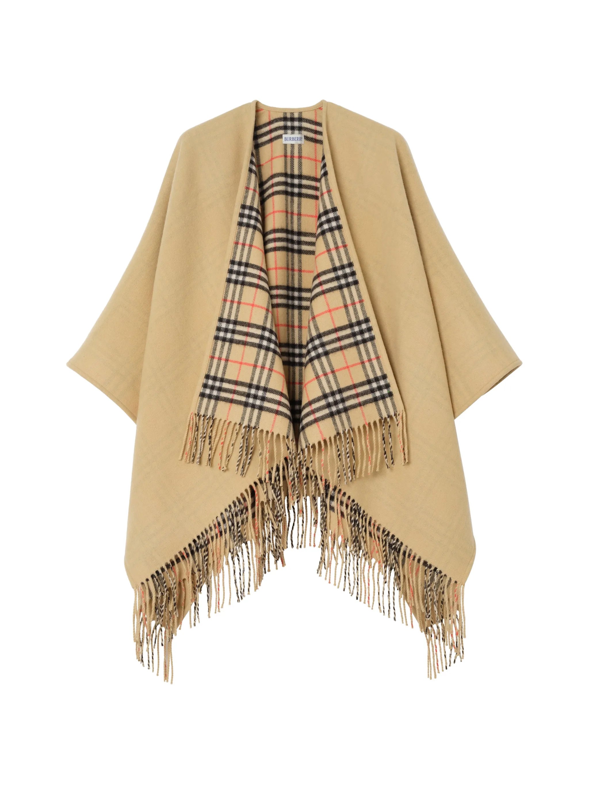 Burberry Burberry Reversible Fringed Cape
