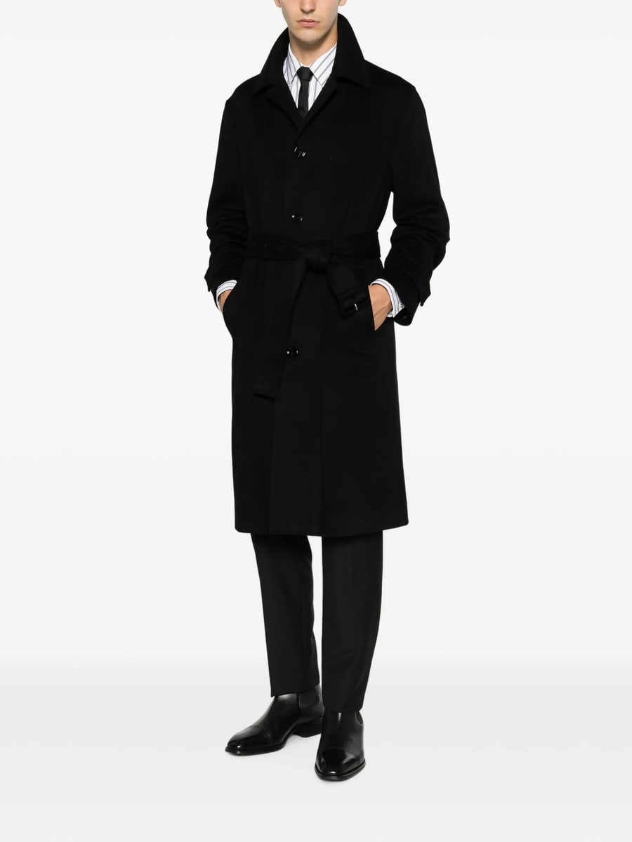Lardini Lardini Belted Single-breasted Coat, view 3