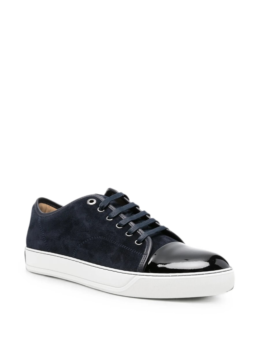 Lanvin Lanvin DBB1 Patent-toe Suede Sneakers, view 3