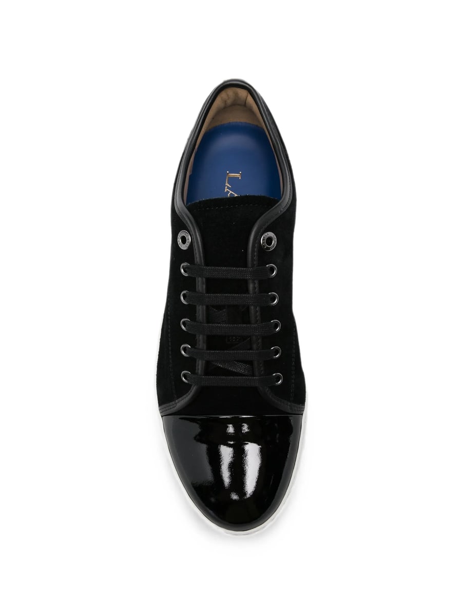 Lanvin Lanvin DBB1 Patent-toe Suede Sneakers, view 4