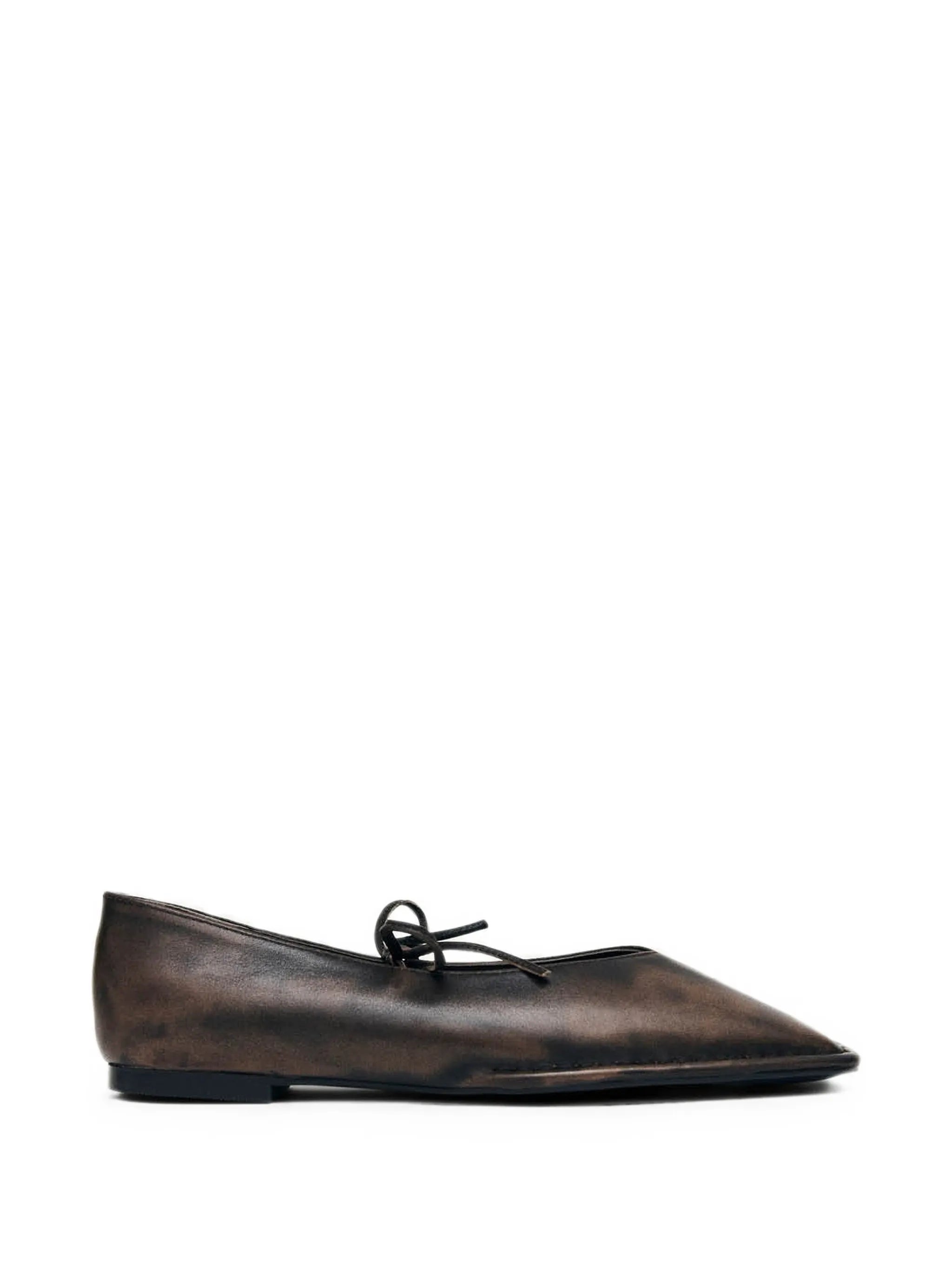Alohas Alohas Bow-detail Square-toe Ballet Flats