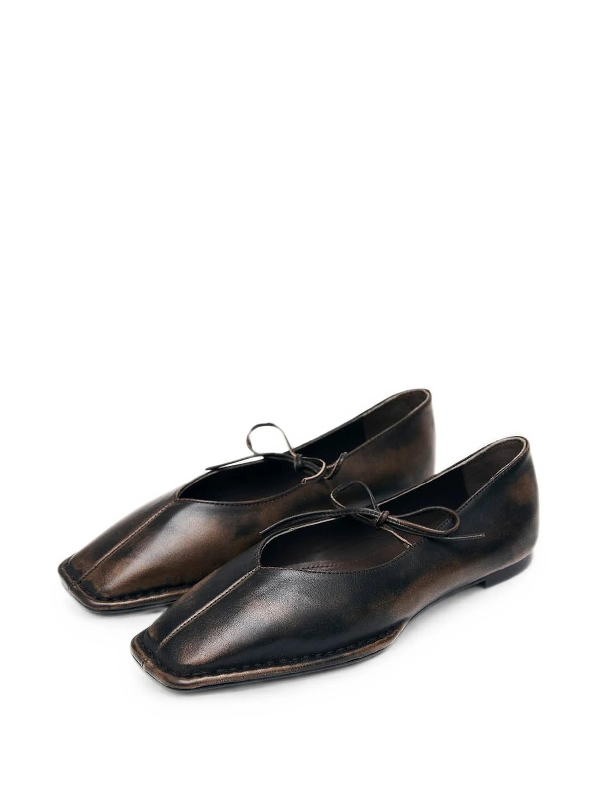 Alohas Alohas Bow-detail Square-toe Ballet Flats, view 2
