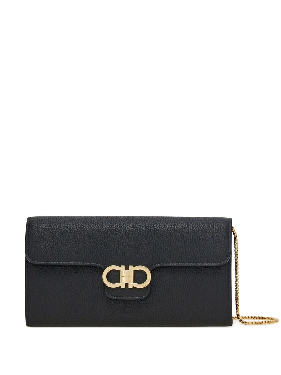 Ferragamo Ferragamo Gancini Wallet With Shoulder Strap