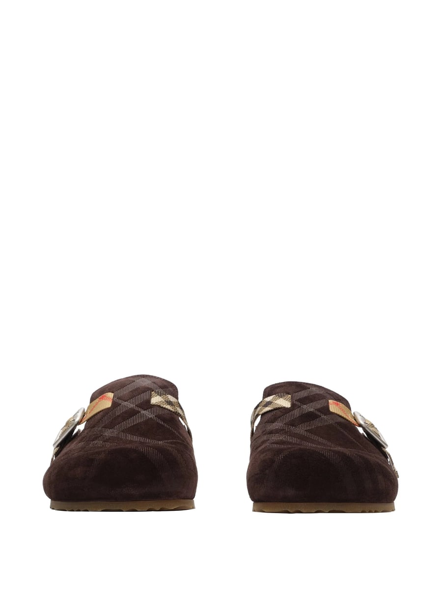 Burberry Burberry Check Shearling Urchin Clogs, view 2