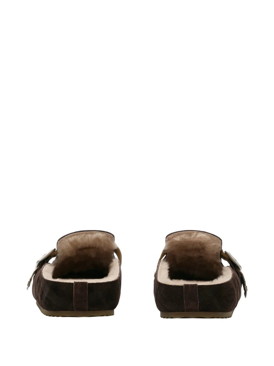 Burberry Burberry Check Shearling Urchin Clogs, view 5