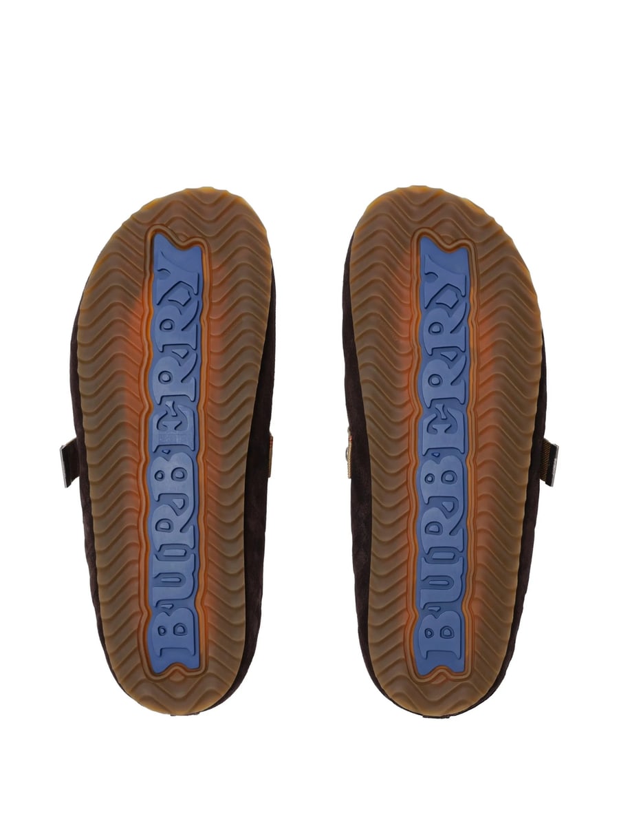 Burberry Burberry Check Shearling Urchin Clogs, view 6