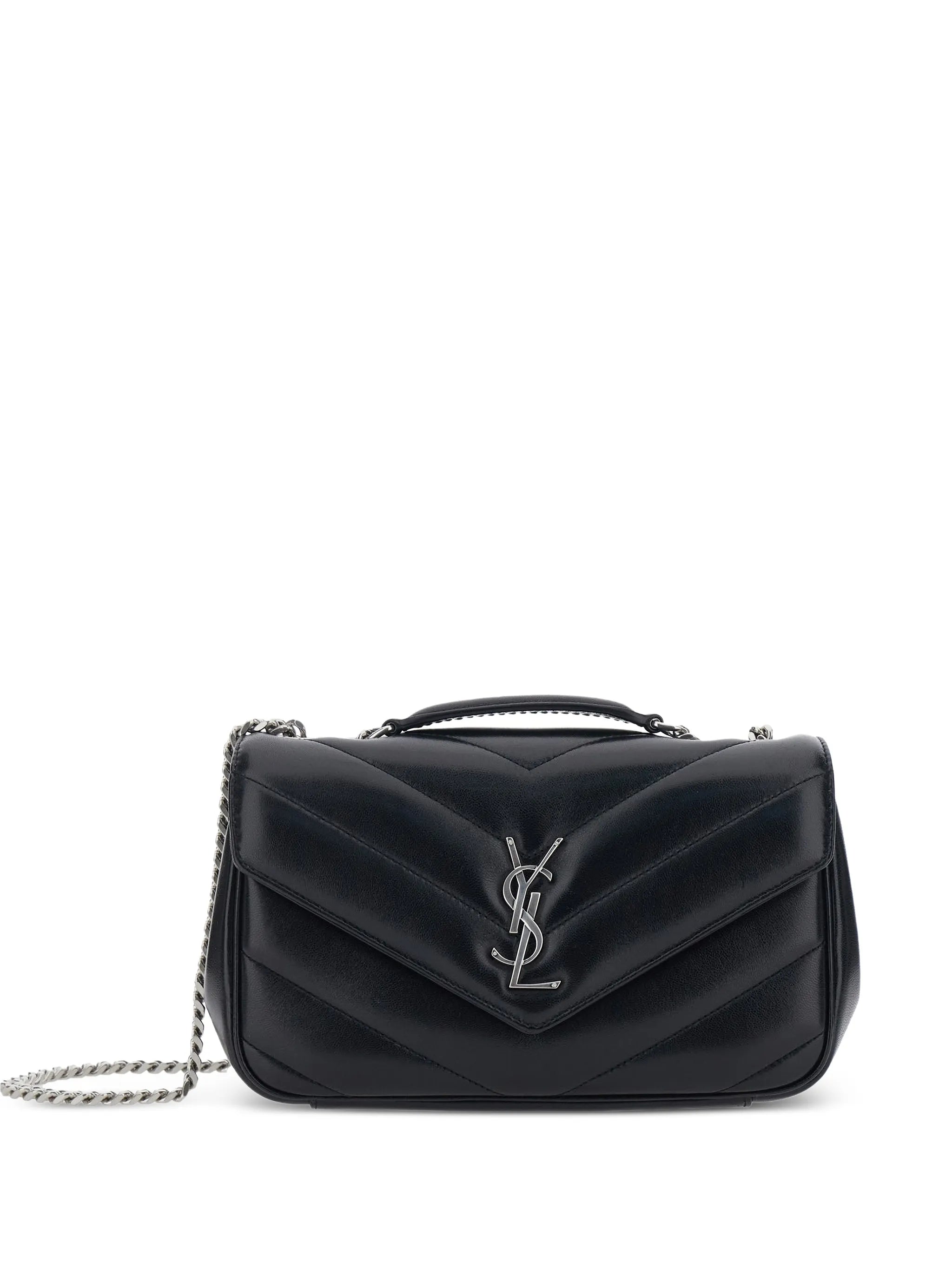 Saint Laurent Saint Laurent Small Loulou Chevron Logo-plaque  Shoulder Bag
