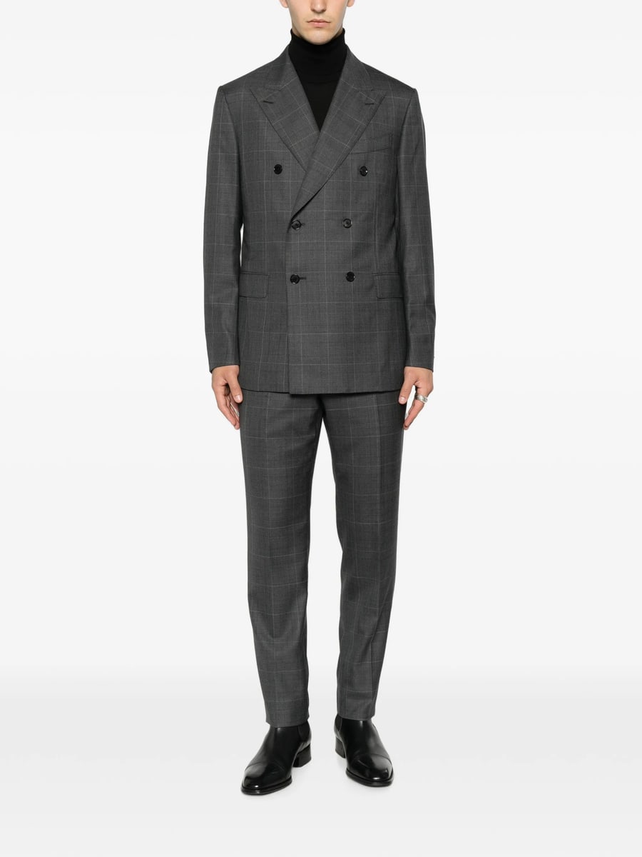 Caruso Caruso Check Double-breasted Suit, view 3