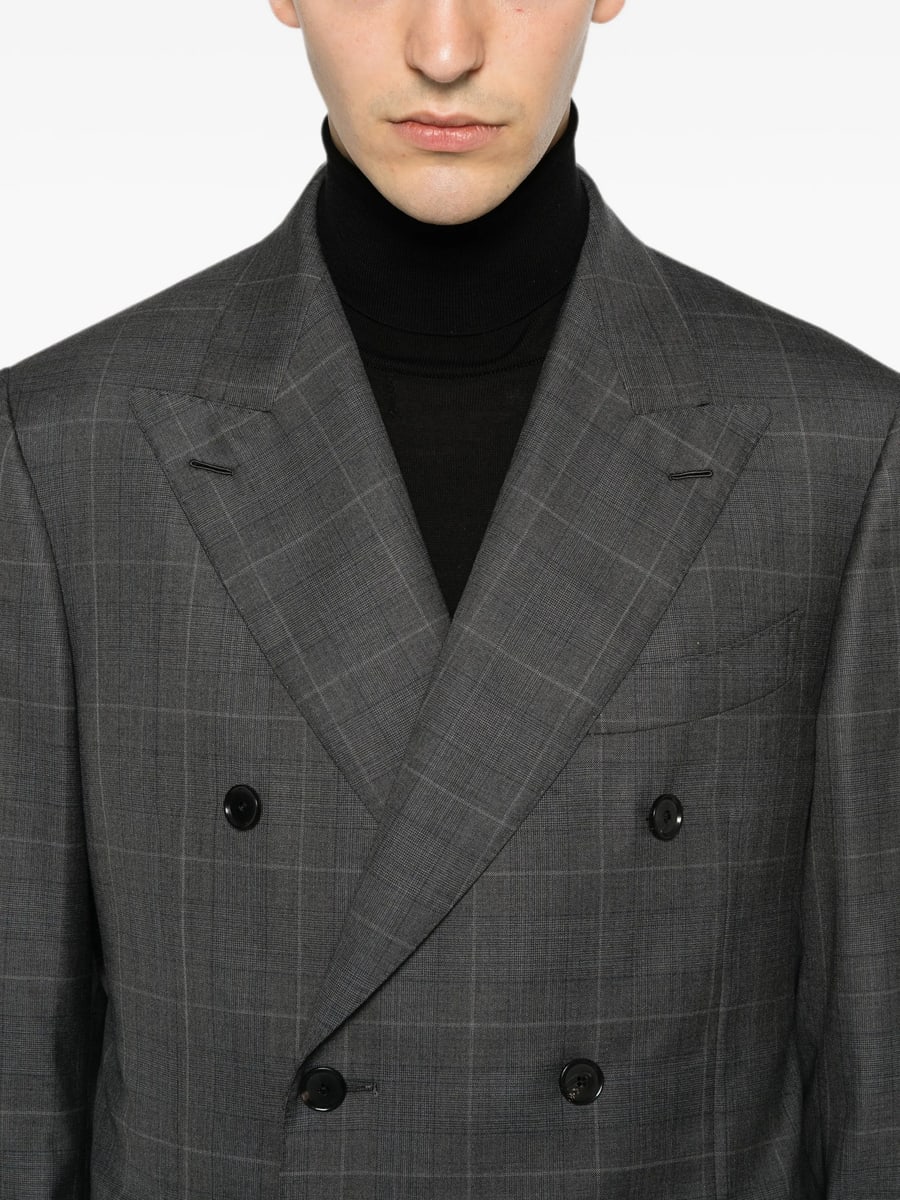 Caruso Caruso Check Double-breasted Suit, view 5