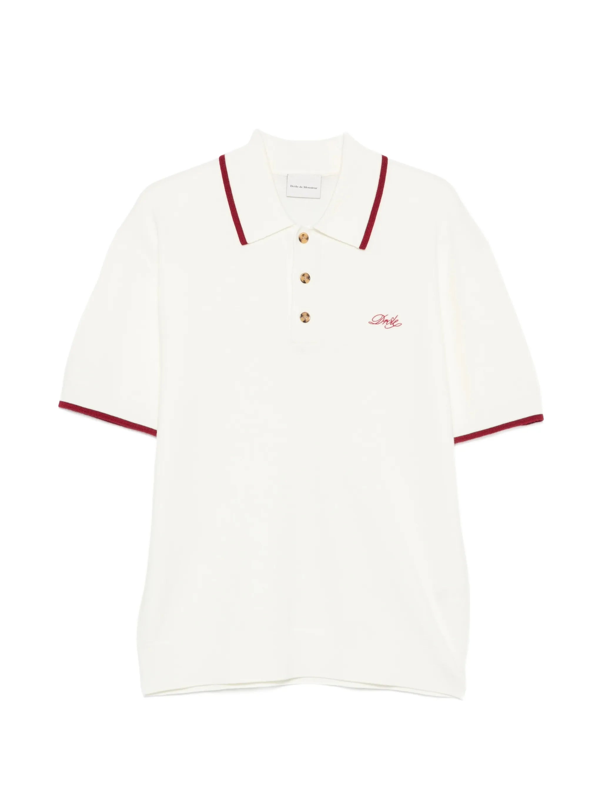 Drole De Monsieur Drole De Monsieur Embroidered-logo Wool Polo Shirt