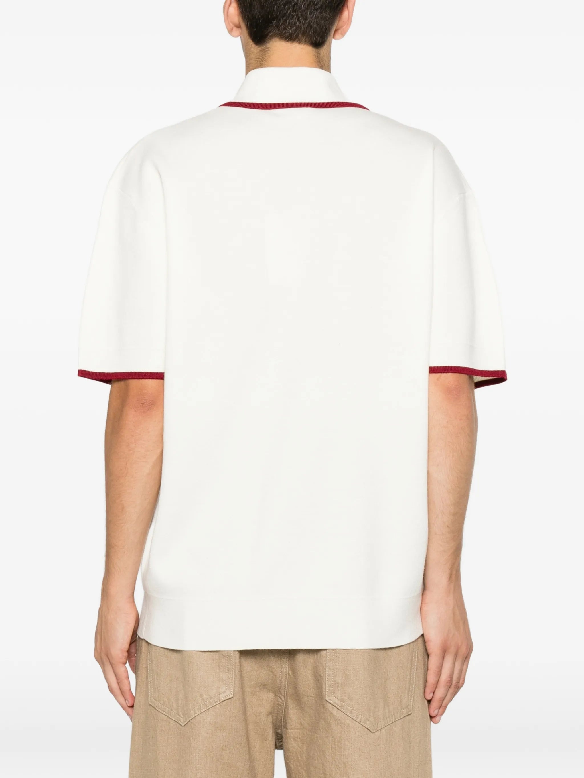Drole De Monsieur Drole De Monsieur Embroidered-logo Wool Polo Shirt, view 2