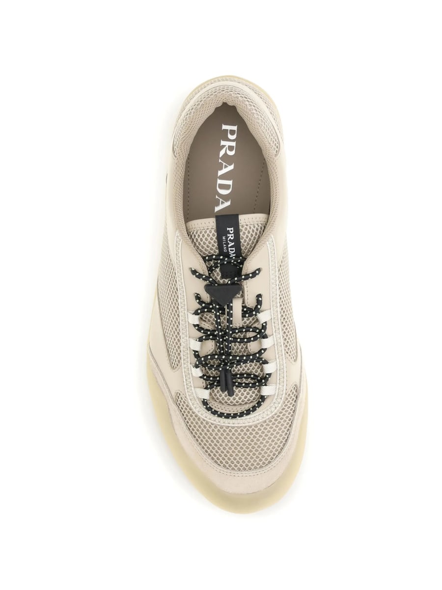 Prada Prada Speedrock Leather-trim Sneakers, view 2