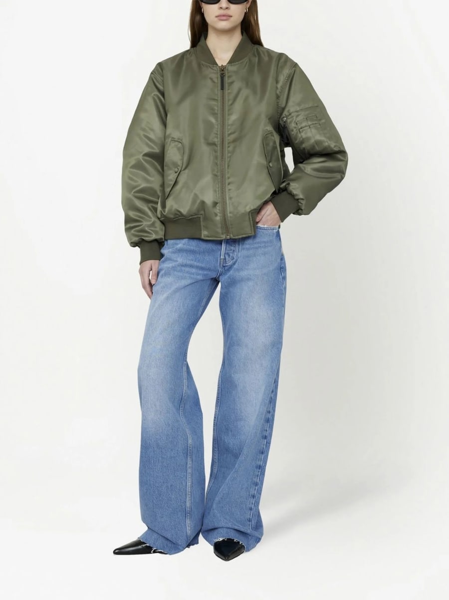 Anine Bing Anine Bing Leon Satin Bomber Jacket, view 3