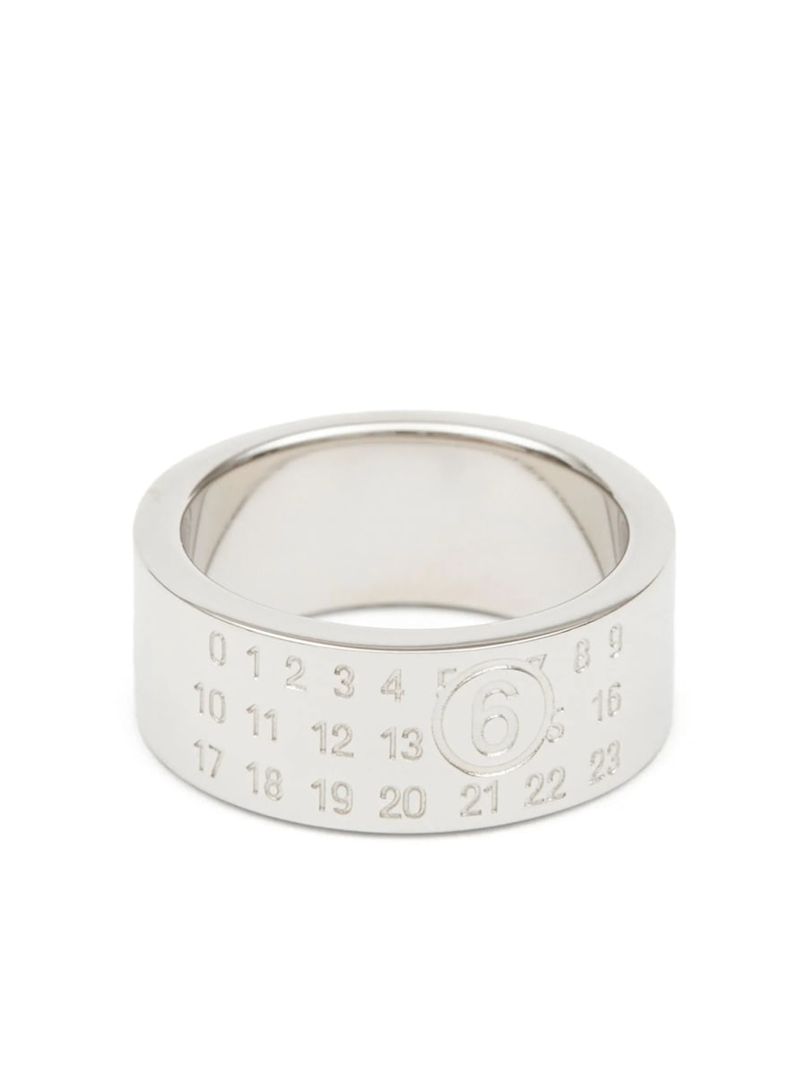 MM6 Maison Margiela Mm6 Maison Margiela Numeric Engraved Polished Ring