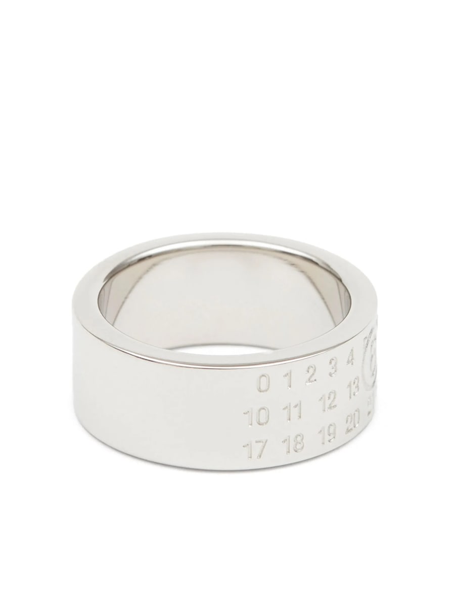 MM6 Maison Margiela Mm6 Maison Margiela Numeric Engraved Polished Ring, view 4
