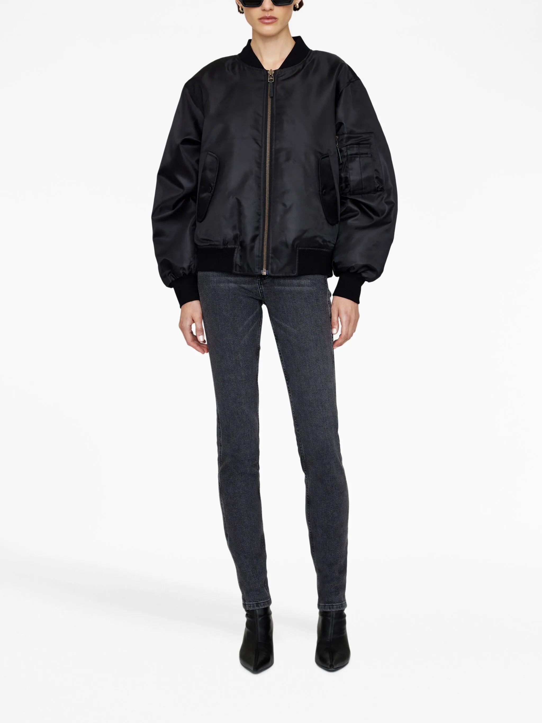 Anine Bing Anine Bing Leon Zipped Bomber Jacket, view 2