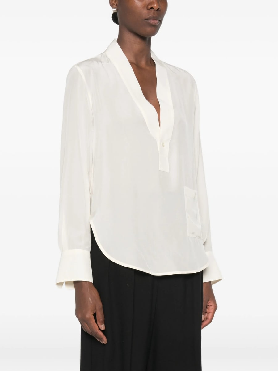 Victoria Beckham Victoria Beckham V-neck Silk Blouse, view 2