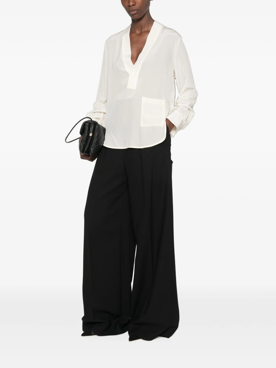 Victoria Beckham Victoria Beckham V-neck Silk Blouse, view 4