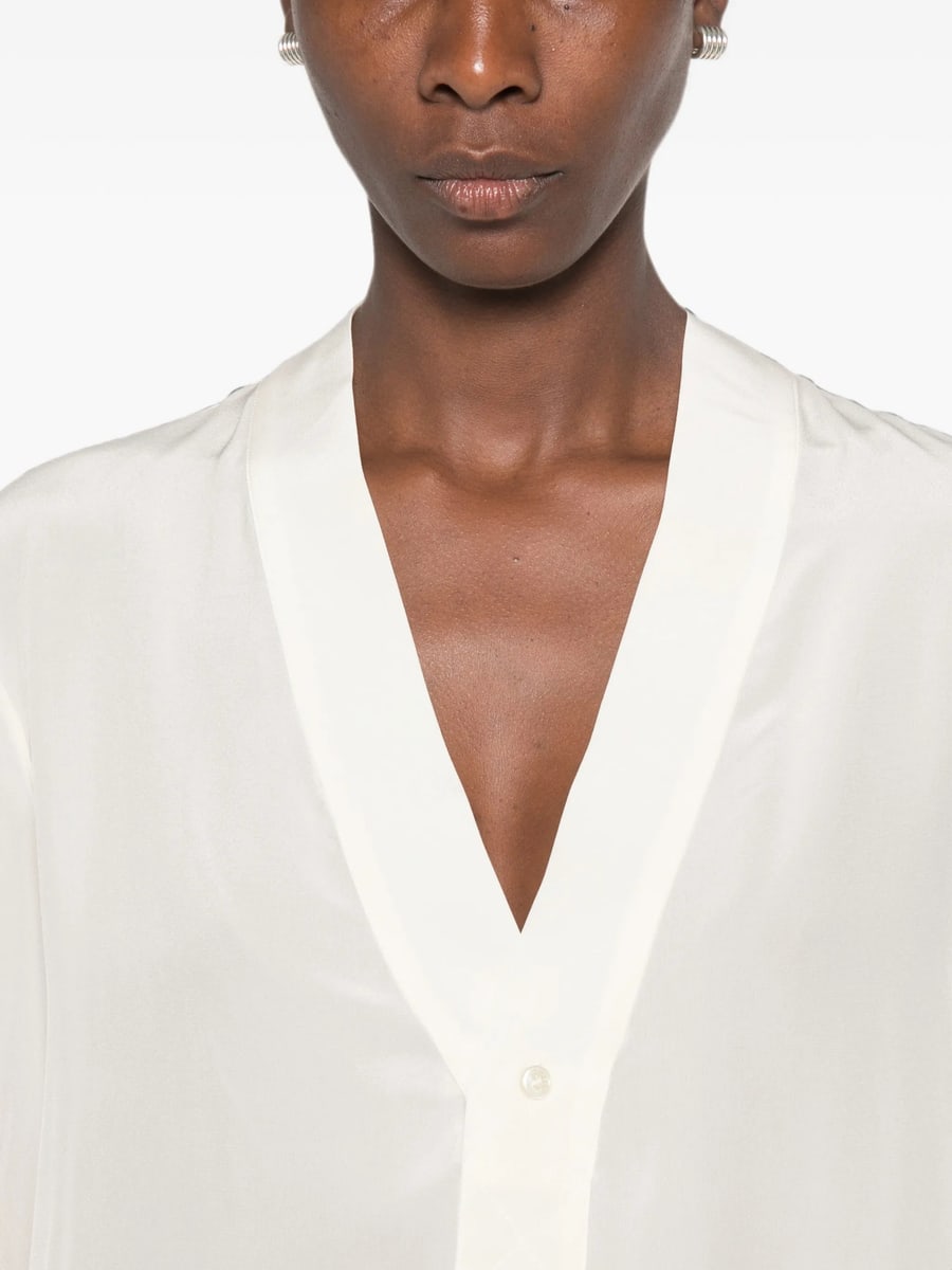 Victoria Beckham Victoria Beckham V-neck Silk Blouse, view 5