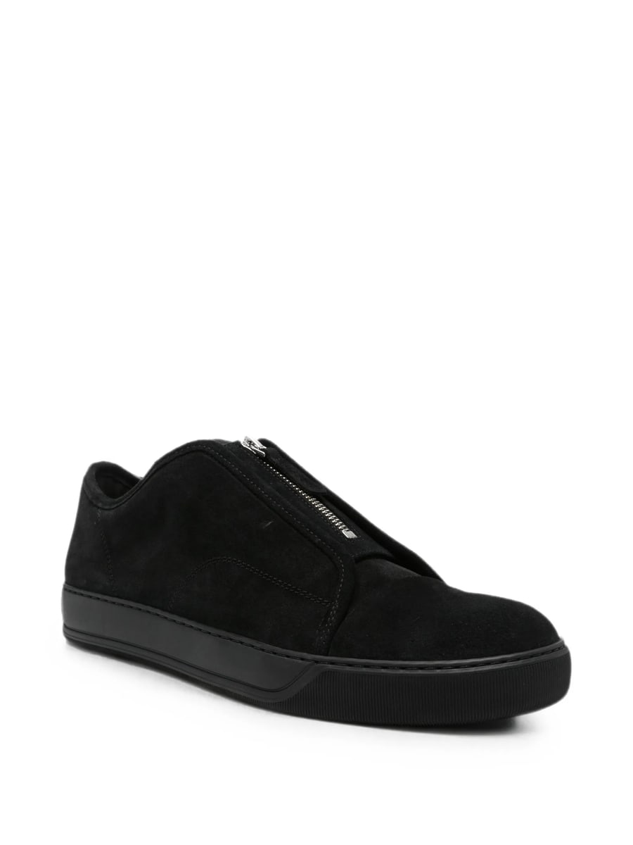 Lanvin Lanvin Front-zip Suede Sneakers, view 3