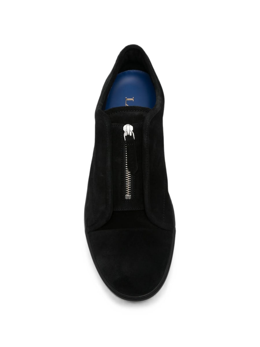 Lanvin Lanvin Front-zip Suede Sneakers, view 4